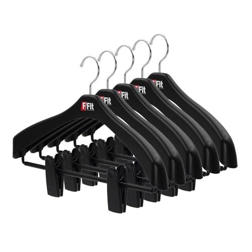シンコハンガー(Shinkohanger) 衣類用ハンガー F-Fit ジャケットビッグクリップ42 5本セット ブラック ..