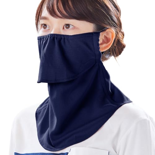 [YAKeNU UV CUT MASK] 日焼け防止フェイスカバー ヤケーヌスタンダード（スナップ式） (ネイビー 通常..