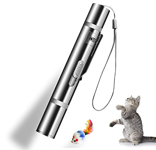 Evedon猫用おもちゃ，USB充電式ねこおもちゃ7in1多機能LEDライトクラス1猫用運動不足解消 おもちゃ日本語説明書付き 1 PACK