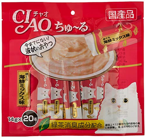 チャオ (CIAO) ちゅ~る まぐろ 海鮮ミックス味 20本 2個セット