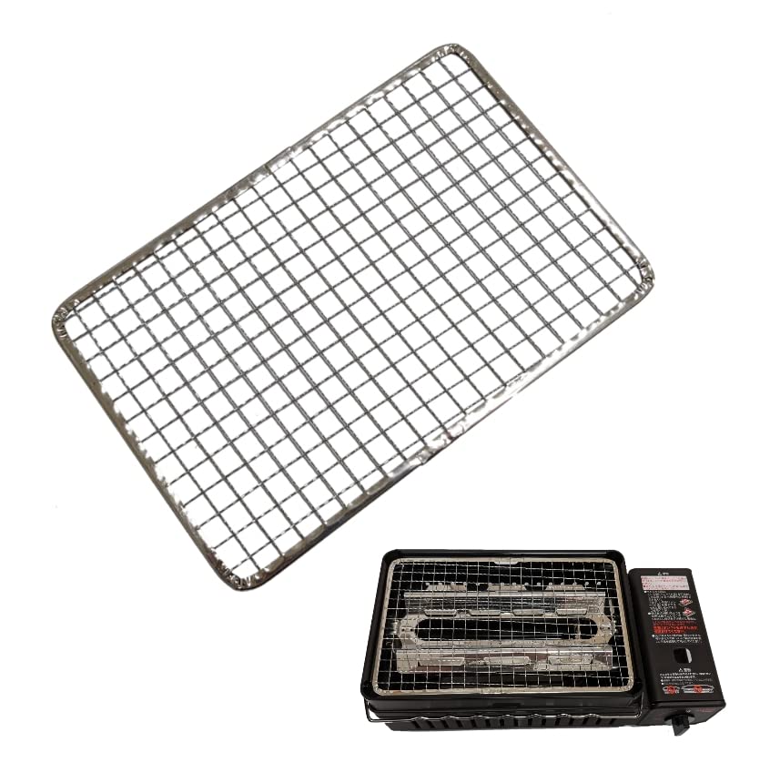 ノーブランド品 炉端焼き器用の網 焼き網 使い捨て 10枚セット イワタニ 銀色 合金鋼製 長方形 180mm×280mm