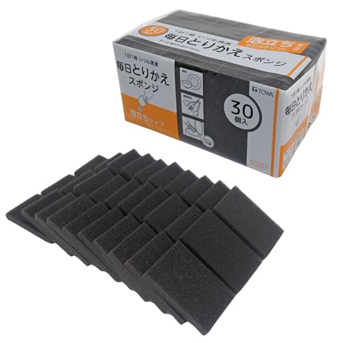 東和産業 KR 毎日 取替え 使い捨て スポンジ 泡立ち 30P 優しく洗える 泡立ち豊富 ソフト キッチンスポンジ たわし 清潔 5.5×1×
