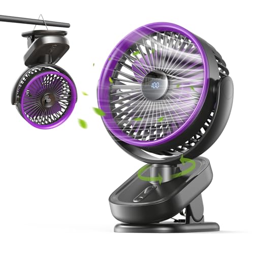 Wanedor【Amazon.co.jp限定&2025年モデル】 扇風機 卓上 クリップ式扇風機 自動首振り usb 充電式 100段階調節 1