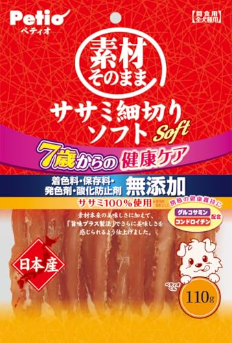 ペティオ (Petio) 素材そのまま ササミ細切りソフト 7歳からの健康ケア 110g