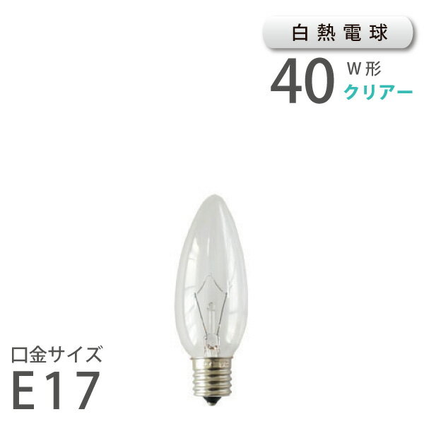 白熱シャンデリア球 E17 40W （11902） 
