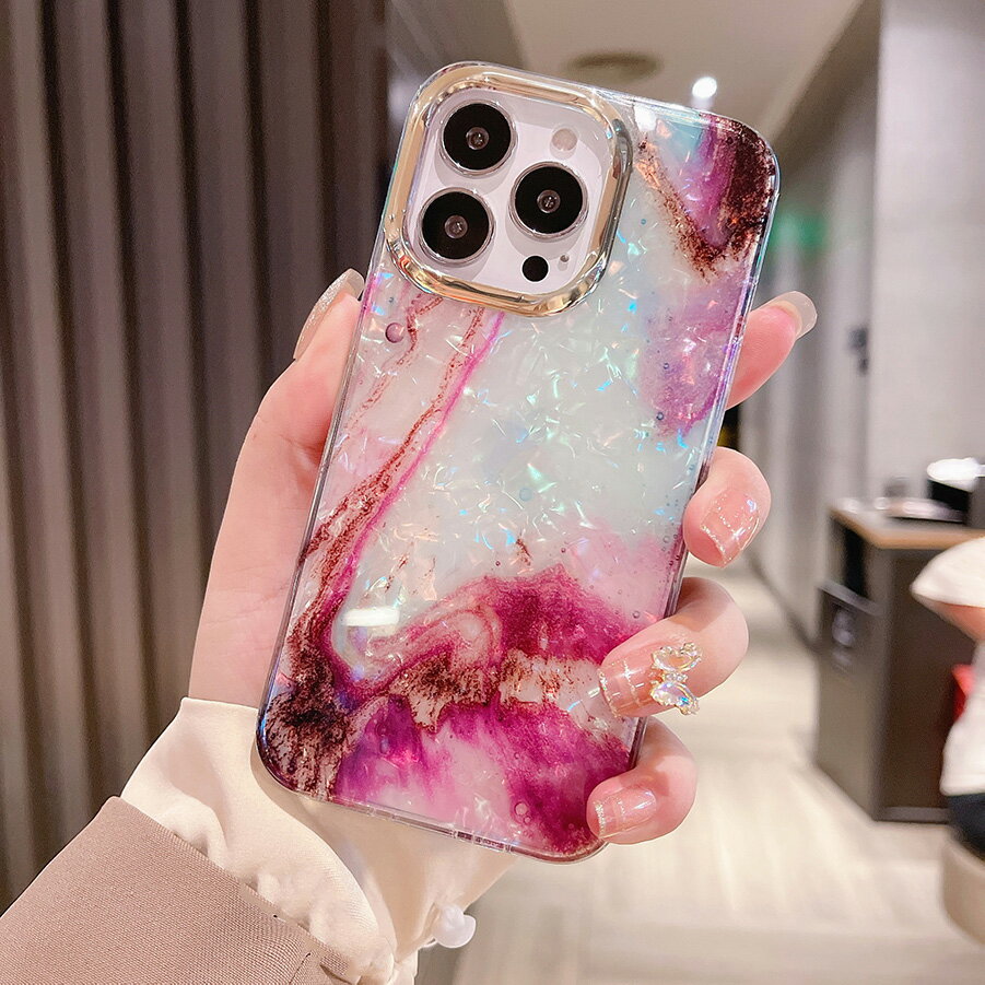 楽天市場】大理石 iphoneケース（カラーパープル）（ケース・カバー 