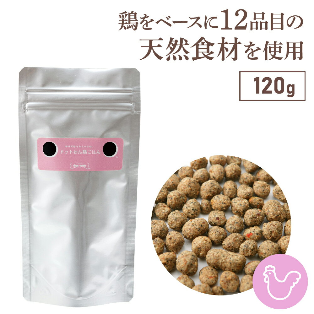 ドッグフード お試し 無添加 国産 おすすめ ドットわん 鶏ごはん 120g 鶏 ごはん 総合栄養食 ドライフード 全犬種 年齢対応 ドットわん