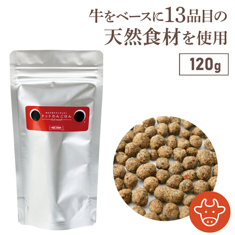 ドッグフード お試し 無添加 国産 おすすめ ドットわん ごはん 120g ドットわん牛 ごはん 総合栄養食 ドライフード …