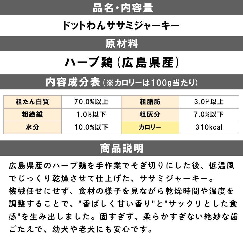 ドットわんササミジャーキー17g