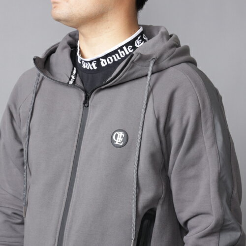 ダブルイーゴルフ 裏起毛パーカー　double E golf 秋冬 防寒 ストレッチ フード付き スポーツウェア メンズ 吸汗速乾 保温 あったか 長袖 ゴルフウェア カジュアル 練習着 おしゃれ セットアップ別売　dewl1007