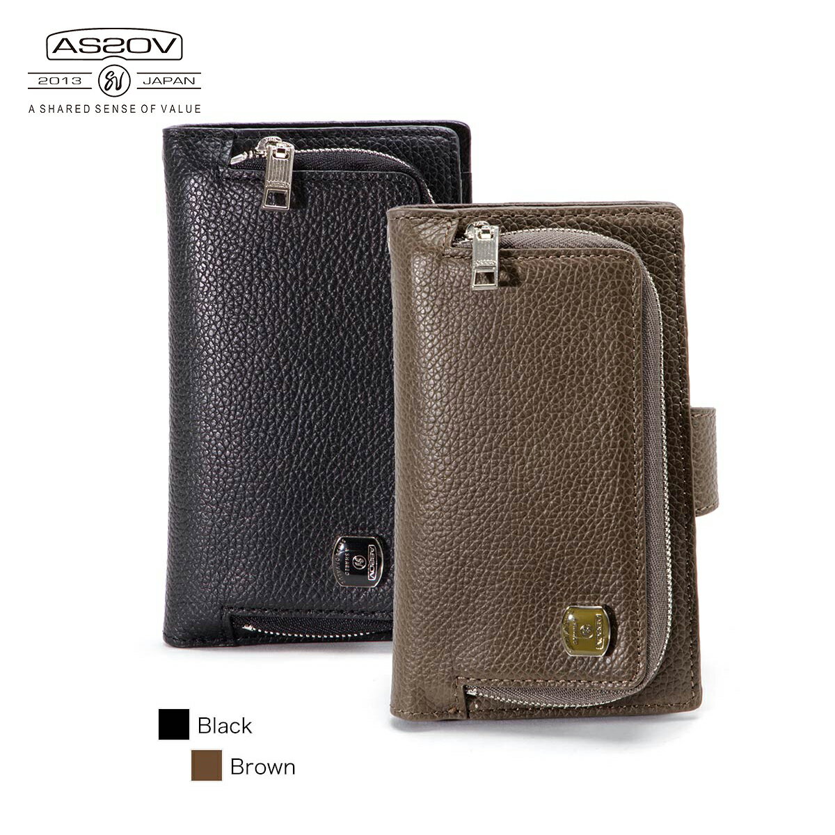 【正規販売店】アッソブ モバイル マルチケース S 二つ折り財布 スマホケース iPhoneX XS対応 SHRINK LEATHER MOBILE MULTI CASE S AS2OV 081705