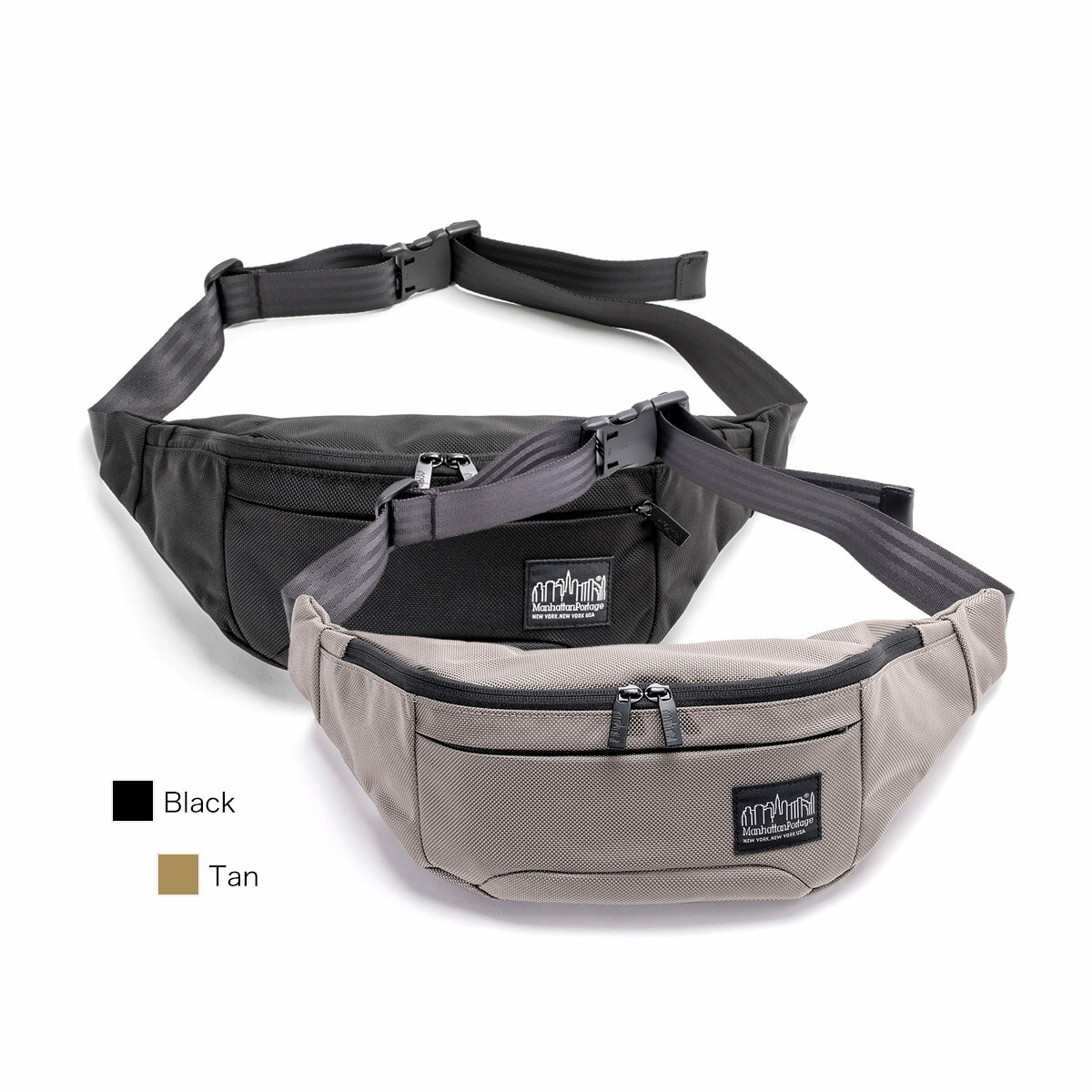 マンハッタンポーテージ ブラックレーベル ボディバッグ ウエストバッグ CHASER WAIST BAG メンズ レディース MP1110BL NV1 Manhattan Portage BLACK LABEL [ラッピング無料]【正規販売店】