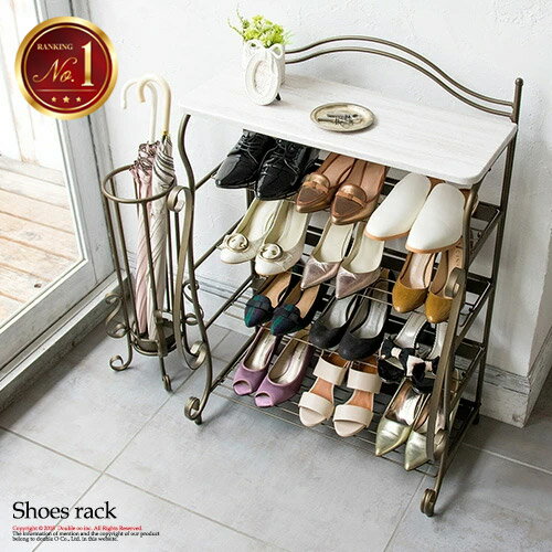 【最大全額タダ!11/25限定で当選確率2分の1】シューズラック 省スペース ブーツ収納 玄関収納 姫系 下駄箱 靴箱 5段 スリム アイアン おしゃれ 4段 ...