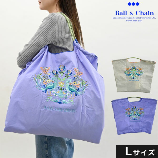 【送料無料】 【即納】 Ball＆Chain ボールアンドチェーン 正規品 F.PEACOCK Lサイズ バッグ ショッピングバッグ エコバッグ トートバッグ ショルダー クジャク 孔雀 TWITTER 刺繍 ギフト 301136 san hideaki mihara