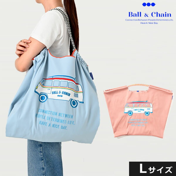 Rakuten - 【送料無料】【即納】 Ball＆Chain ボールアンドチェーン 正規品 W.BUS Lサイズ バッグ エコバッグ トートバッグ 刺繍 ギフト A4 Ball and Chain ball&chain 301133