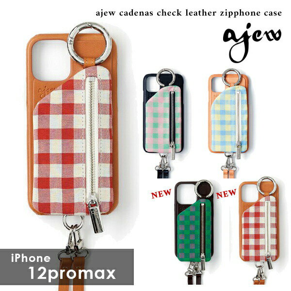 【即納】 【12proMax対応】エジュー ajew ajew cadenas check leather zipphone case iPhone12proM...