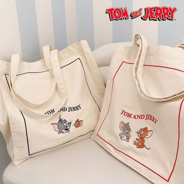《即納》 トムとジェリー tom and jerry スクエアトートバッグ レディース バッグ トム ジェリー キャラクター プレゼント メール便 w-tj511のサムネイル