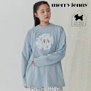 メリージェニー 服 レディース 【即納】 メリージェニー merry jenny トップス 24春夏 【Maison terrier コラボ】お皿にならんだなかよしlong Tee ミドル丈 長袖 Uネック プリント 282422702201