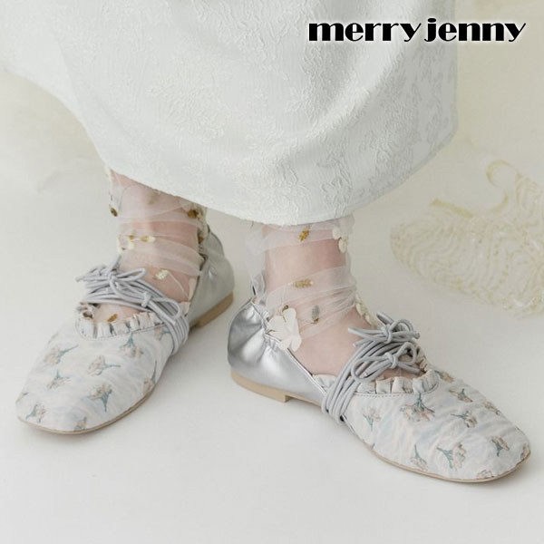  メリージェニー merry jenny 靴 24春夏 ribbon floral バレエシューズ　シューズ バレエ 282431803201