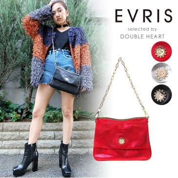 【通10485円→22%OFF】 エヴリス EVRIS メタリックエナメルショルダーBAG バッグ レディース ショルダー チェーンバッグ 鞄 エナメル 斜めがけ ハンドバッグ 2WAY 371751901501 完売間近！ラスト1点アイテム