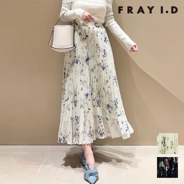 ポイント10倍 【新作10%OFF】【即納】 フレイアイディー FRAY I.D ボトムス 26春夏 フラワープリントプリーツスカート ロング丈 フレア 花柄 fwfb261099 fwfs261065
