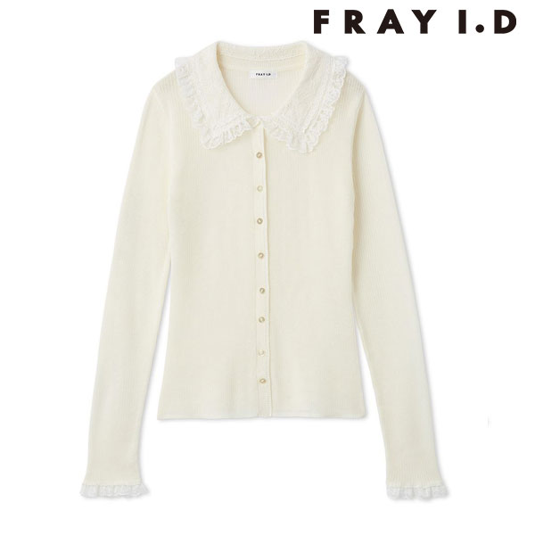 FRAY I.D（フレイ アイディー）  ケーブルニットカーディガン  白 FRAY I.D - FRAY I.D（フレイ アイディー） ケーブルニット
