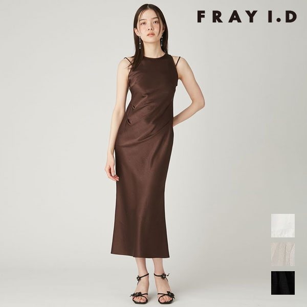  フレイアイディー FRAY I.D ワンピース 26春夏 レイヤードライクアメスリサテンワンピ／ウォッシャブル・接触冷感 ロング丈 ノースリーブ fwfo264036