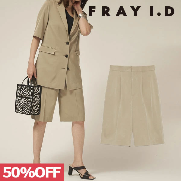 【SPRING SALE50%OFF】 【即納】 フレイアイディー FRAY I.D ハイウエストショートパンツ ボトムス ショートパンツ ハイウエスト セッ..