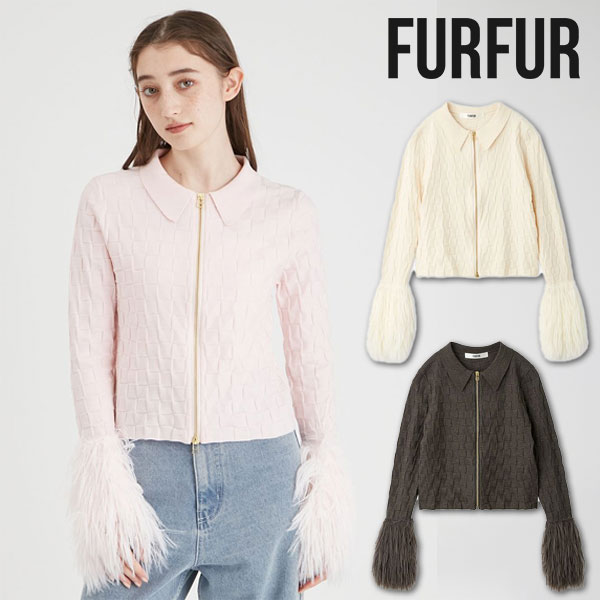 【ファイナルセール30%OFF】【即納】 ファーファー FURFUR トップス 秋冬 フェザースリーブカーディガン ミドル丈 長袖 rwnt244054のサムネイル