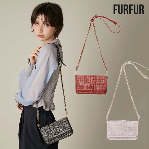 Rakuten - 【SALE10%OFF】【即納】ファーファー FURFUR バッグ 26春夏 ツイードロゴフォンホルダー ショルダーバッグ 小物 ギフト rwgb261515