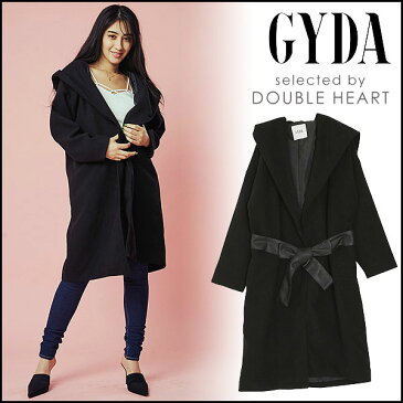 【通12990円→69%OFF】ジェイダ GYDA フードオーバーコート レディース アウター フード コート ブラック 黒 シンプル 071750200301
