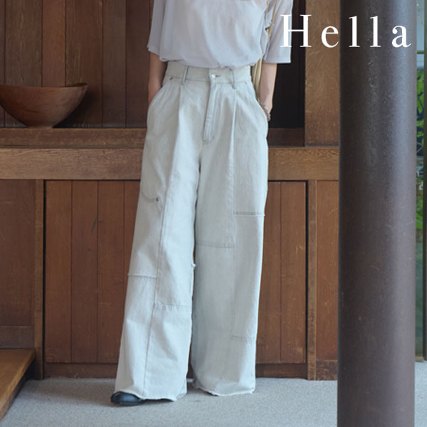 【即納】 ヘラ Hella ボトムス 24春夏 PATCHWORK DENIM デニム ロング丈 h241-09