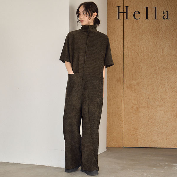 ヘラ Hella 24秋冬 HIGH NECK VELOUR COMBINAISON 8月下旬～9月中旬予約 オールインワン サロペット ロ..