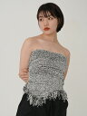 エギュゼ iGUISER トップス 24春夏 asymmetric knit bustier 5月上旬頃当店入荷予定 アシンメトリーニットビスチェ チューブトップ ショート丈 ig-003