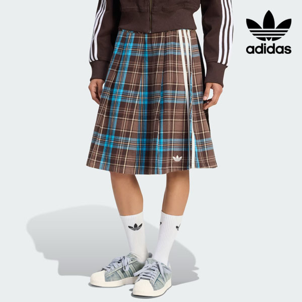 Rakuten - 【即納】アディダスオリジナルス adidas originals アディダス オリジナルス プリーツ チェック スカート ひざ丈 運動 スポーツ トレフォイルロゴ スリーストライプス kw4529