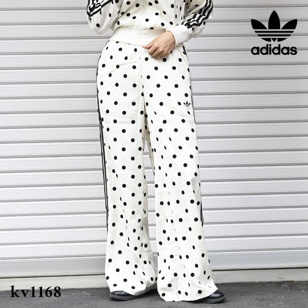 【即納】アディダスオリジナルス ロングパンツ ボトムス adidas originals フルレングス ワイドパンツ ドット柄 トレフォイルロゴ スリーストライプス kv1168
