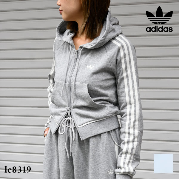 【即納】アディダスオリジナルス adidas originals ショートフロントジップトラックトップ トップス 長袖 ミニ丈 パーカー le8319