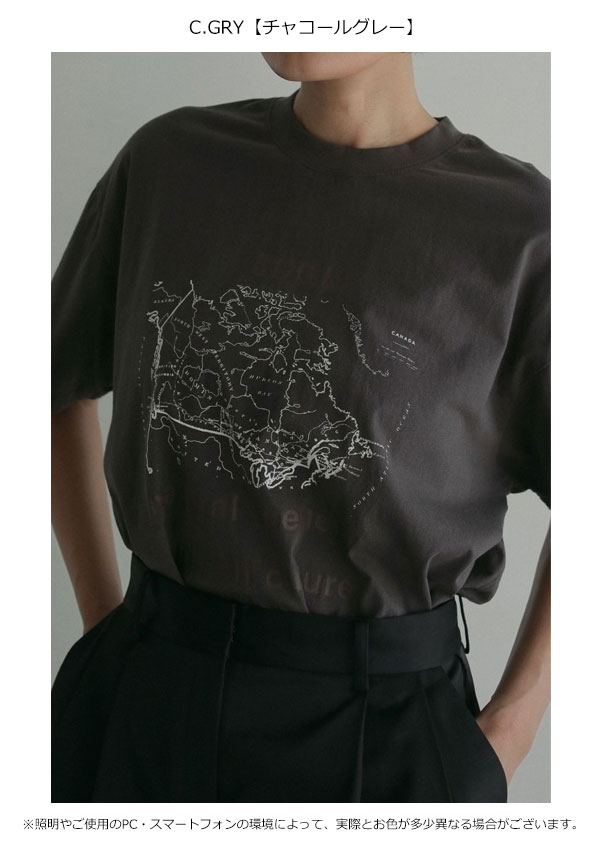 【即納】 アンヌーク anuke トップス Oversize Print T-shirts オーバープリントTシャツ ミドル丈 半袖 62510619