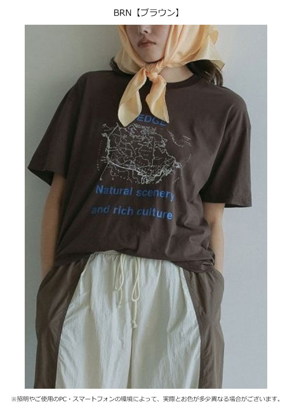 【即納】 アンヌーク anuke トップス Oversize Print T-shirts オーバープリントTシャツ ミドル丈 半袖 62510619
