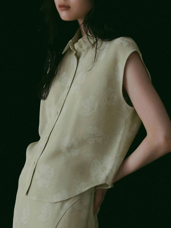 Rakuten - エントリーでポイント上乗セ 【即納】アンヌーク anuke 2026springsummer トップス Flower Jacquard Shirts フラワージャカードシャツ ノースリーブ ミドル丈 26春夏 62610423