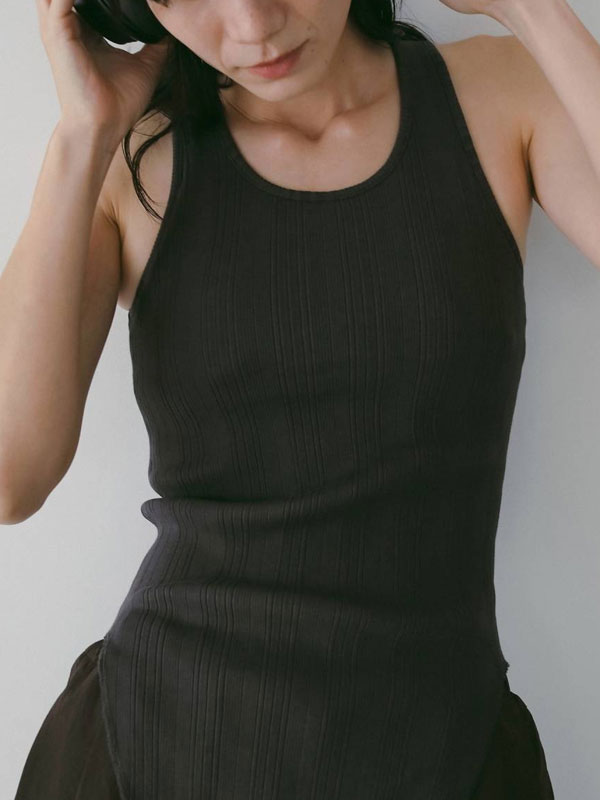 Rakuten - アンヌーク anuke 2026springsummer トップス Padin Rib Tanktop 6月中旬予約 パディンリブタンクトップ タンクトップ ミドル丈 インナー 26春夏 62610609
