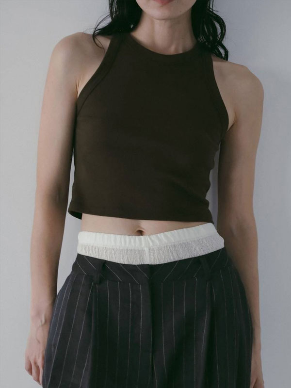 エントリーでポイント上乗セ  アンヌーク anuke 2026springsummer トップス Americansleeve Short Tanktop アメリカンスリーブショートタンクトップ クロップド丈 ノースリーブ 26春夏 62610632