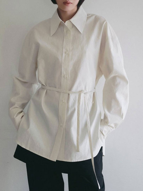 Rakuten - エントリーでポイント上乗セ アンヌーク anuke 2026Prefall トップス Cachecoeur Cotton Shirts 8月下旬〜9月中旬予約 カシュクールコットンシャツ 綿 長袖 羽織 26秋冬 62620403
