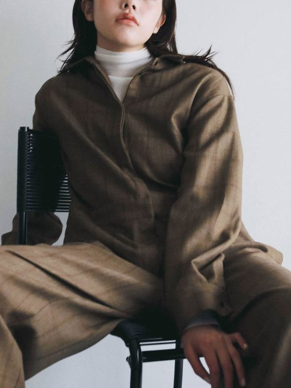 エントリーでポイント上乗セ アンヌーク anuke 2026Prefall オールインワン Check Shirts C（1枚目）