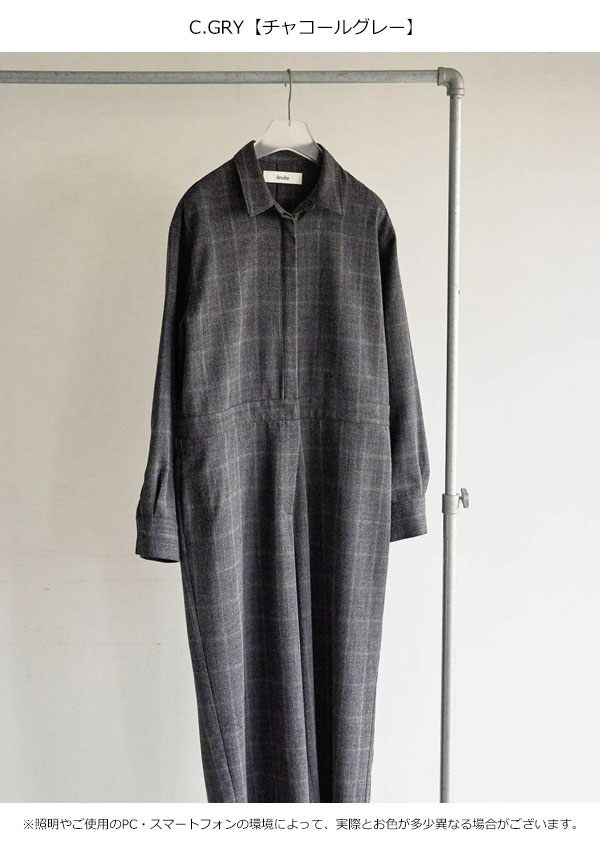 エントリーでポイント上乗セ アンヌーク anuke 2026Prefall オールインワン Check Shirts C（2枚目）