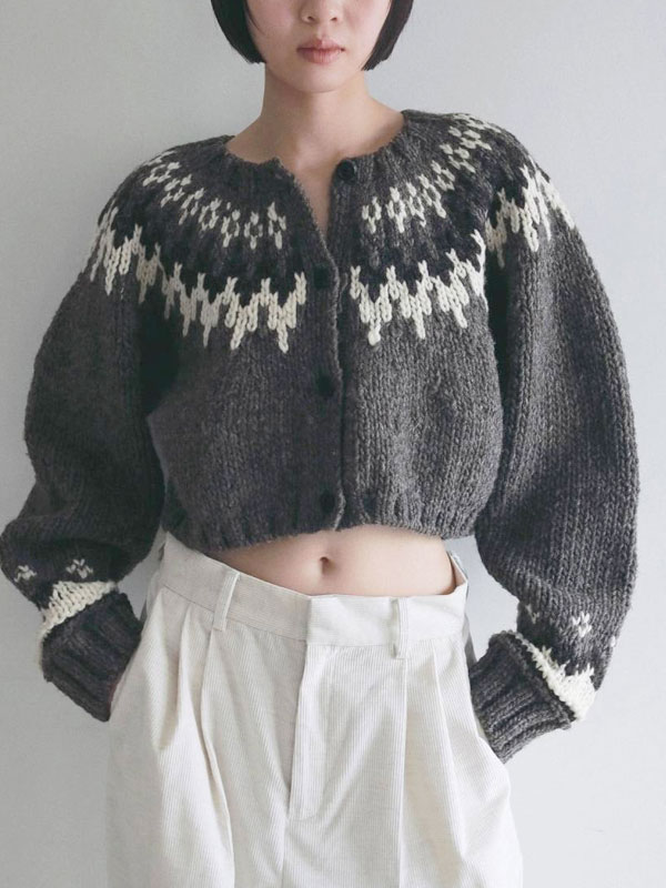 Rakuten - エントリーでポイント上乗セ アンヌーク anuke 2026Prefall トップス Nordic Handknit Cardigan 10月上旬〜下旬予約 ノルディックハンドニットカーディガン 長袖 ミドル丈 26秋冬 62620502