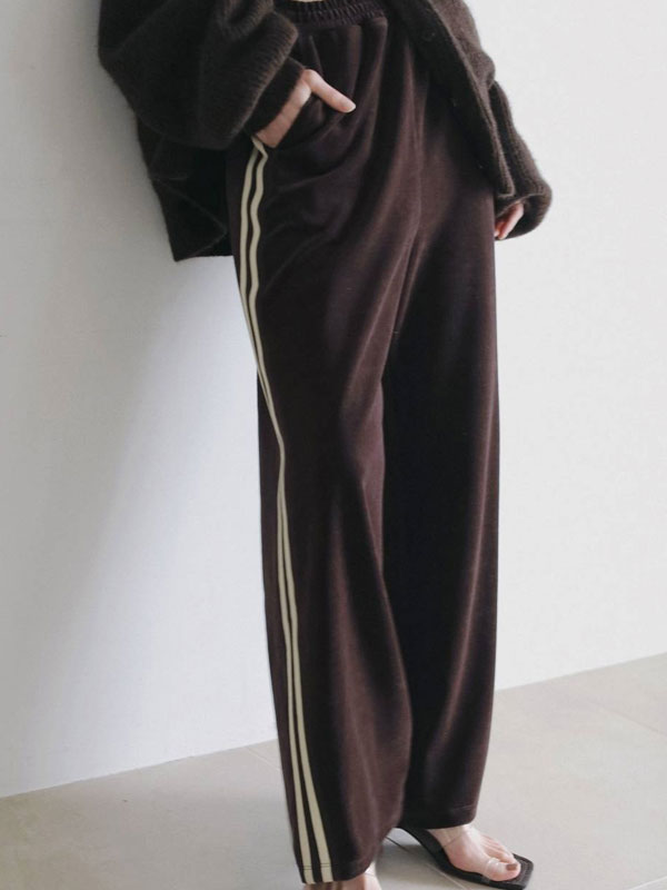 エントリーでポイント上乗せ アンヌーク anuke 2026Prefall ボトムス Velour Track Pants 8月下旬〜9月中旬予約 ベロアトラックパンツ フルレングス ジャージ 26秋冬 62620704
