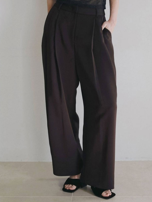 Rakuten - エントリーでポイント上乗セ アンヌーク anuke 2026Prefall ボトムス Twill Satin Pants 7月中旬〜8月上旬予約 ツイルサテンパンツ フルレングス サテン 26秋冬 62620708