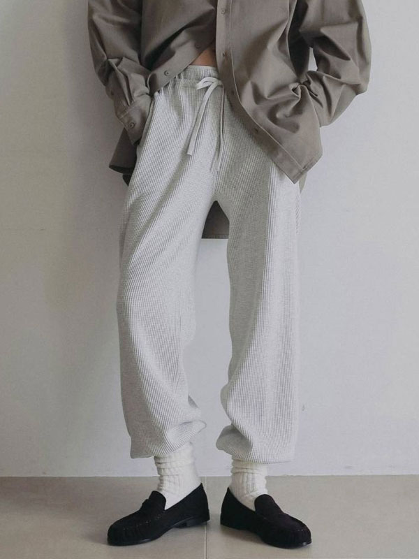 Rakuten - エントリーでポイント上乗セ アンヌーク anuke 2026Prefall ボトムス Waffle Wide Pants 8月下旬〜9月中旬予約 ワッフルワイドパンツ フルレングス セットアップ 26秋冬 62620605 62620711