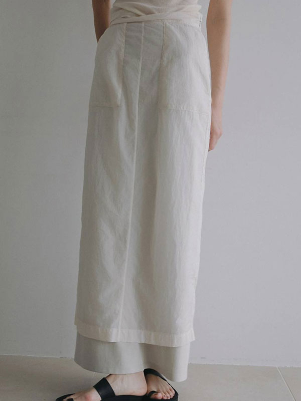 Rakuten - エントリーでポイント上乗セ アンヌーク anuke 2026Prefall ボトムス Sheer Workpocket Skirt 7月中旬〜8月上旬予約 シアーワークポケットスカート Iライン ロング丈 26秋冬 62620801